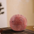 GobekUsa Beige Travertine Marble 9-Hole Sphere Incense Burner Burner Wood Plate Holder