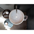 Handcarved Beige Travertine Natural Stone Round Drop Sink