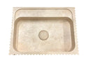 Beige Hand Carved Travertine Stone Vanity Wall Mounted Bathroom Sink
