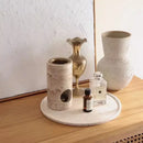 GobekUsa Beige Travertine Stone Essential Oil Burner Diffuser Cyclinder 7x14CM