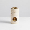 GobekUsa Beige Travertine Stone Essential Oil Burner Diffuser Cyclinder 7x14CM