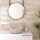 Beige Turkish Travertine Natural Stone Round Vessel Bathroom Sink