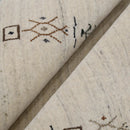 Hand Loomed Beige Wool Area Rug with Tribal Border Authentic Pattern by The Rug Decor