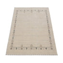 Beige Tribal Border Hand Loomed Wool Area Rug
