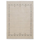Beige Tribal Border Hand Loomed Wool Area Rug