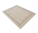 Hand Loomed Beige Wool Area Rug with Tribal Border Authentic Pattern by The Rug Decor