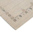 Hand Loomed Beige Wool Area Rug with Tribal Border Authentic Pattern by The Rug Decor