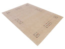 Beige Wool Area Rug Tribal Center Medallion - Hand Loomed Design by The Rug Decor