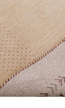 Beige Wool Area Rug Tribal Center Medallion - Hand Loomed Design by The Rug Decor