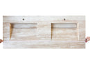 Beige Travertine Wall Mounted Double Vanity Bathroom Sink 23x60