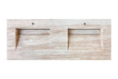 Beige Travertine Wall Mounted Double Vanity Bathroom Sink 23x60