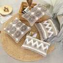 Beige & white diamond tufted zigzag cushion cover living room decor by Decorbites