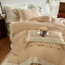 GobekUsa French Lace Ruffles Bedding Set - Soft and Skin-friendly Duvet Cover Set