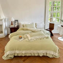 GobekUsa French Lace Ruffles Bedding Set - Soft and Skin-friendly Duvet Cover Set