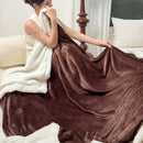 GobekUsa Double-Layer Coral Fleece Jacquard Blanket: Warm & Multi-Functional for Home & Travel