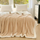 GobekUsa Double-Layer Coral Fleece Jacquard Blanket: Warm & Multi-Functional for Home & Travel