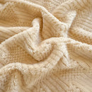 GobekUsa Double-Layer Coral Fleece Jacquard Blanket: Warm & Multi-Functional for Home & Travel
