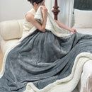 GobekUsa Double-Layer Coral Fleece Jacquard Blanket: Warm & Multi-Functional for Home & Travel