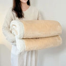 GobekUsa Double-Layer Coral Fleece Jacquard Blanket: Warm & Multi-Functional for Home & Travel