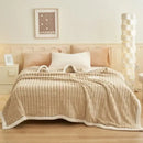 GobekUsa Cozy Rabbit Plush Blanket: Soft Striped Warm Sofa Throw, Absorbent Breathable Nap Blanket