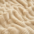 GobekUsa Cozy Rabbit Plush Blanket: Soft Striped Warm Sofa Throw, Absorbent Breathable Nap Blanket