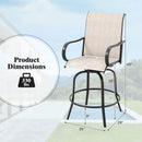 2 Pieces 360 Rotating Bar Stool Set with Armrests for Patio by LJGDeals