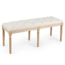 French Vintage Entryway Bench 47 Inch Upholstered Dining Bench by LJGDeals