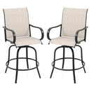 2 Pieces 360 Rotating Bar Stool Set with Armrests for Patio by DirectDeals