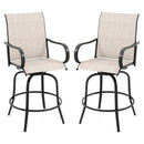 2 Pieces 360 Rotating Bar Stool Set with Armrests for Patio by LJGDeals