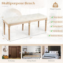 French Vintage Entryway Bench 47 Inch Upholstered Dining Bench by LJGDeals