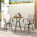 2 Pieces 360 Rotating Bar Stool Set with Armrests for Patio by LJGDeals