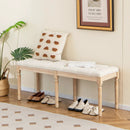 French Vintage Entryway Bench 47 Inch Upholstered Dining Bench by LJGDeals