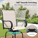2 Pieces 360 Rotating Bar Stool Set with Armrests for Patio by LJGDeals