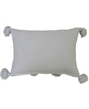 Accent Pillow with Large Poms and Corner Tassels 14" x 20" with Insert
