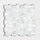 Bella White Honed Basket Weave Marble Mosaics 12x12