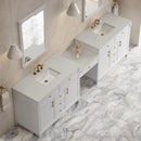James Martin Bellshire 120" Double Bathroom Vanity, Bright White