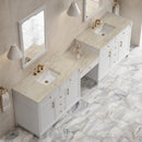 James Martin Bellshire 120" Double Bathroom Vanity, Bright White