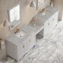 James Martin Bellshire 120" Double Bathroom Vanity, Bright White
