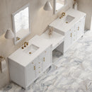 James Martin Bellshire 120" Double Bathroom Vanity, Bright White