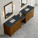 James Martin Bellshire 120" Double Bathroom Vanity, Honey Oak