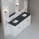 James Martin Bellshire 72" Double Bathroom Vanity, Bright White