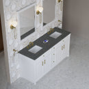 James Martin Bellshire 72" Double Bathroom Vanity, Bright White