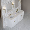 James Martin Bellshire 72" Double Bathroom Vanity, Bright White