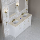James Martin Bellshire 72" Double Bathroom Vanity, Bright White