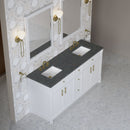 James Martin Bellshire 72" Double Bathroom Vanity, Bright White