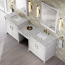 James Martin Bellshire 96" Double Bathroom Vanity, Bright White