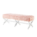 Giselle Faux Fur X-Leg Bench