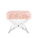 Giselle Faux Fur X-Leg Bench