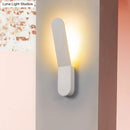 GobekUsa Bend Wall Washer Light - Black/White Nordic Metal Wall Sconce for Corridor - Oval Shape, Warm/White LED Lighting