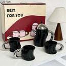 GobekUsa Bending Design Ceramic Coffee Mug for Dining Table and Tea Time